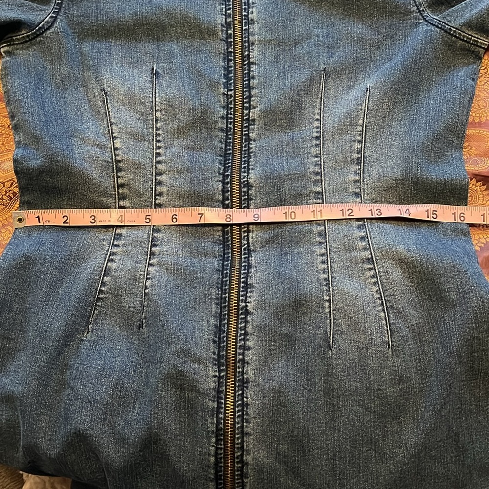 Fashion Nova NWT Denim Dress w/Front zipper 3/4 sleeves & open back Size XL - Picture 11 of 11